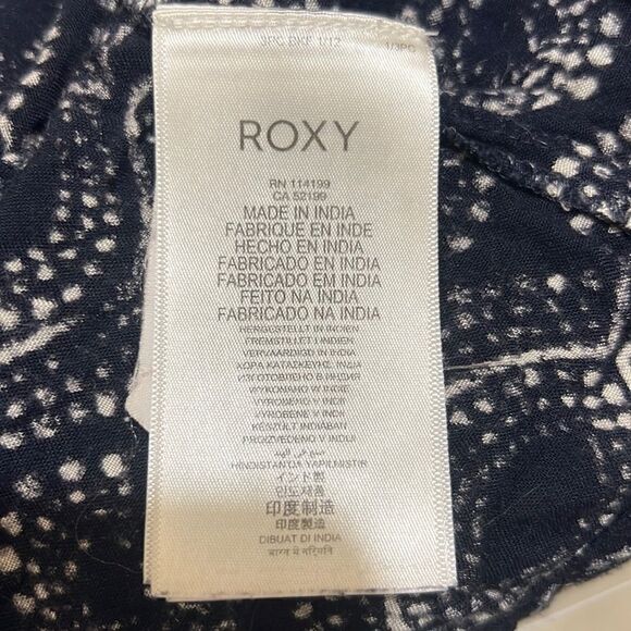 Roxy cardigan 100% viscose navy blue white geometric Med FIRM on PRICE - Picture 8 of 9